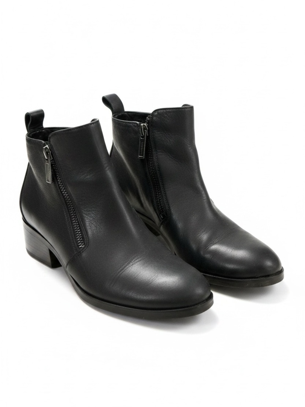 Cole Haan  Black Leather Chukka Zip Boots